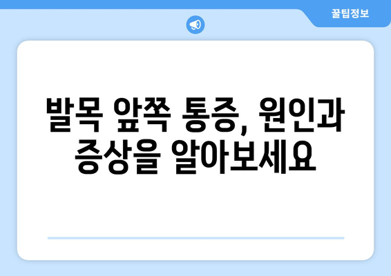 발목 앞쪽 통증| 발목 관절염  예방 및 관리 가이드 | 발목 통증, 관절염, 운동, 생활 습관