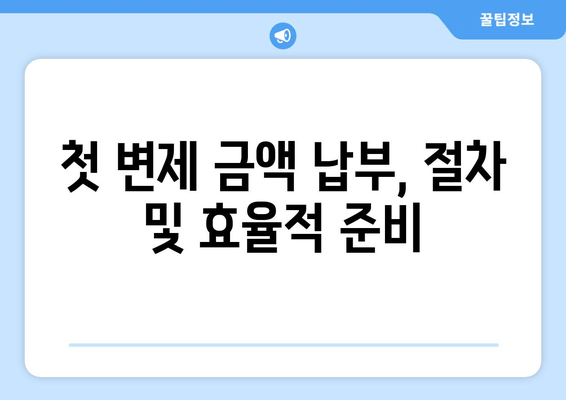 첫 변제 금액 납부, 절차 및 효율적 준비