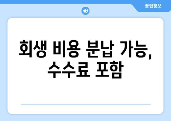 회생 비용 분납 가능, 수수료 포함