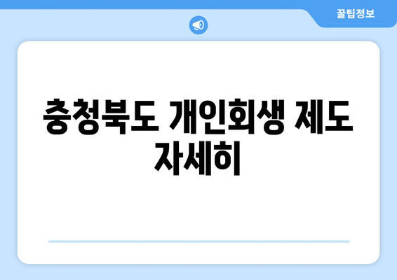 충청북도 개인회생 제도 자세히