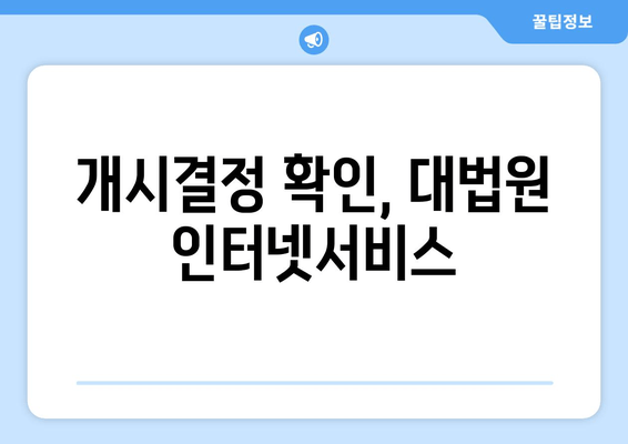 개시결정 확인, 대법원 인터넷서비스