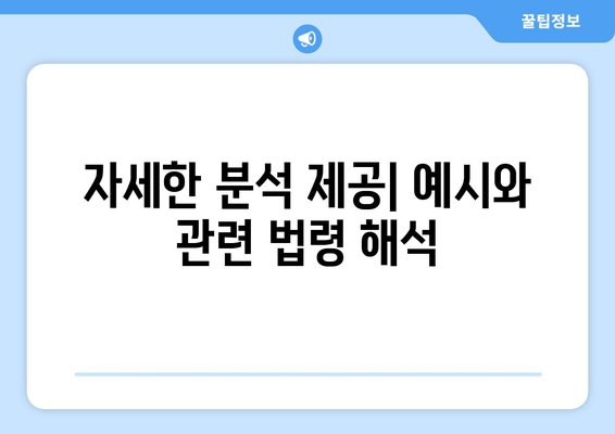 자세한 분석 제공| 예시와 관련 법령 해석