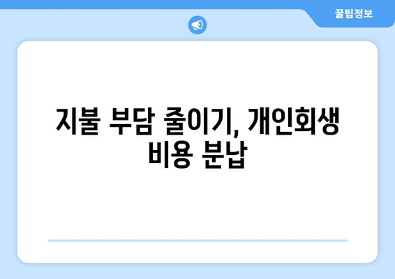 지불 부담 줄이기, 개인회생 비용 분납