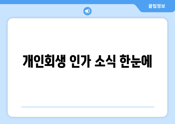 개인회생 인가 소식 한눈에