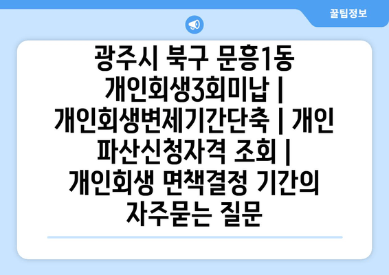 광주시 북구 문흥1동 개인회생3회미납 | 개인회생변제기간단축 | 개인 파산신청자격 조회 | 개인회생 면책결정 기간