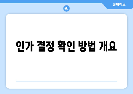 인가 결정 확인 방법 개요