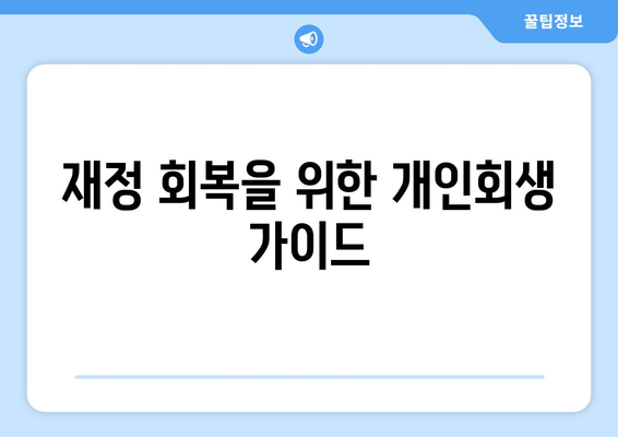 재정 회복을 위한 개인회생 가이드