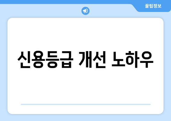 신용등급 개선 노하우