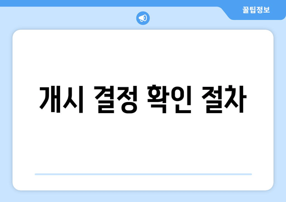 개시 결정 확인 절차