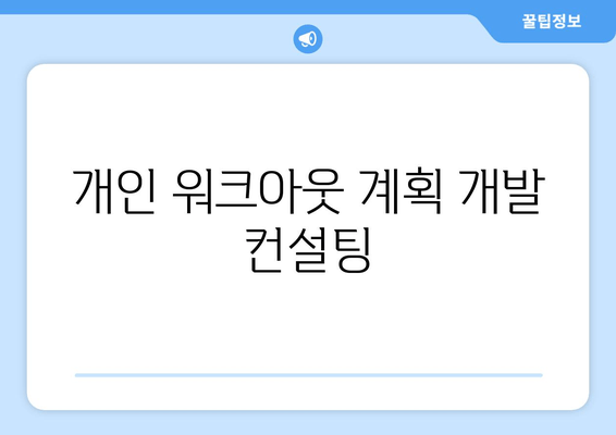 개인 워크아웃 계획 개발 컨설팅