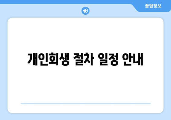 개인회생 절차 일정 안내