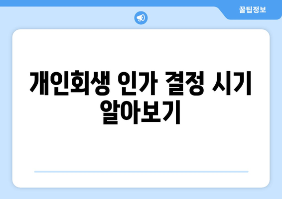 개인회생 인가 결정 시기 알아보기