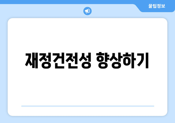 재정건전성 향상하기