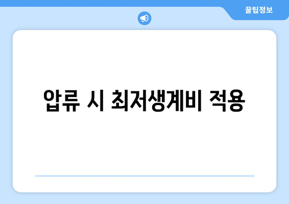 압류 시 최저생계비 적용