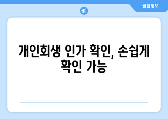 개인회생 인가 확인, 손쉽게 확인 가능