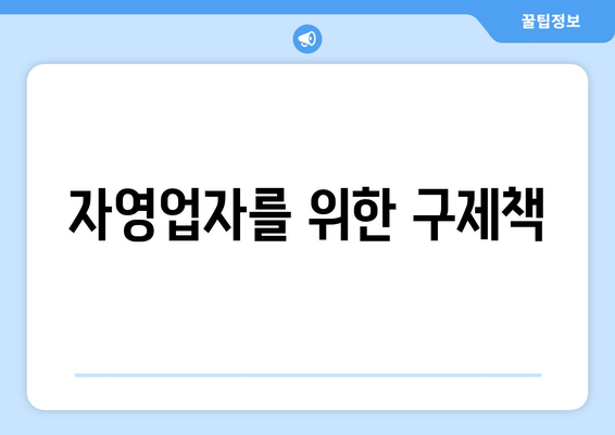 자영업자를 위한 구제책