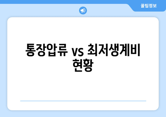 통장압류 vs 최저생계비 현황