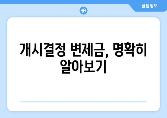 개시결정 변제금, 명확히 알아보기