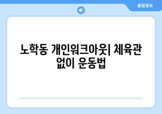 노학동 개인워크아웃| 체육관 없이 운동법