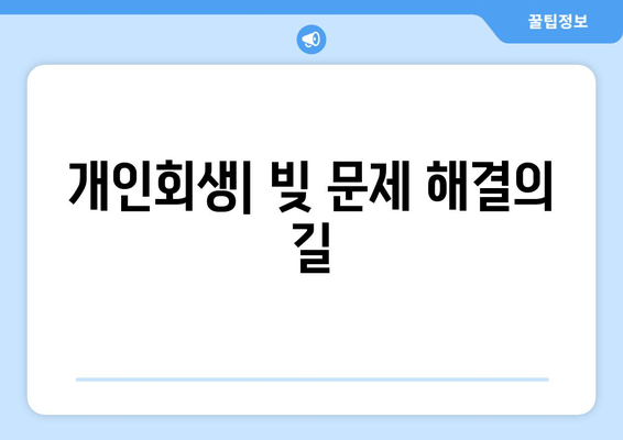 개인회생| 빚 문제 해결의 길