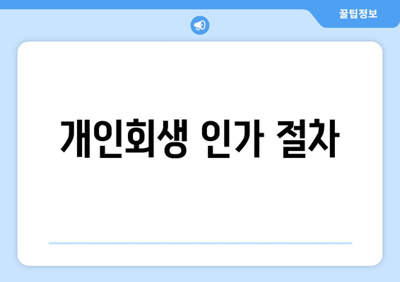 개인회생 인가 절차