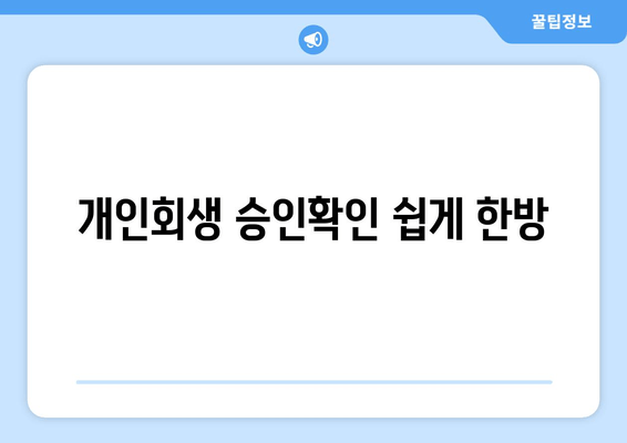 개인회생 승인확인 쉽게 한방