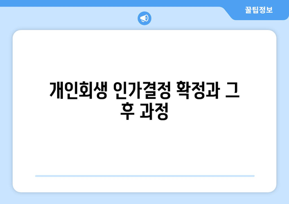 개인회생 인가결정 확정과 그 후 과정