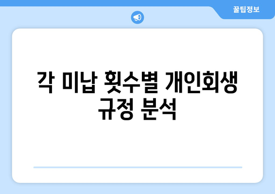 각 미납 횟수별 개인회생 규정 분석