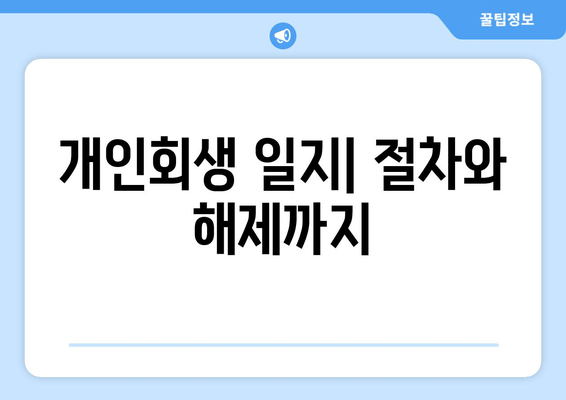 개인회생 일지| 절차와 해제까지