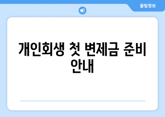 개인회생 첫 변제금 준비 안내