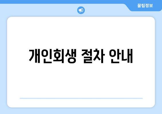 개인회생 절차 안내