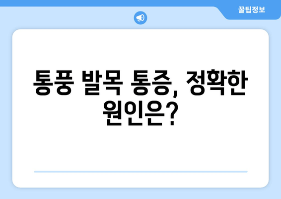 발목 통풍 의심 증상, 정확한 통증 양상과 원인 파악 | 통풍, 발목 통증, 관절염, 치료