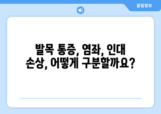 발목 뚝소리, 무시하면 안 되는 5가지 이유 | 발목 통증, 염좌, 인대 손상, 치료, 예방