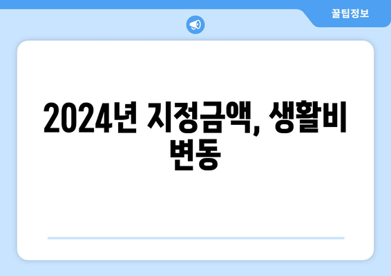 2024년 지정금액, 생활비 변동