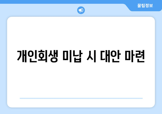 개인회생 미납 시 대안 마련