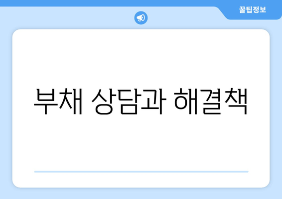 부채 상담과 해결책