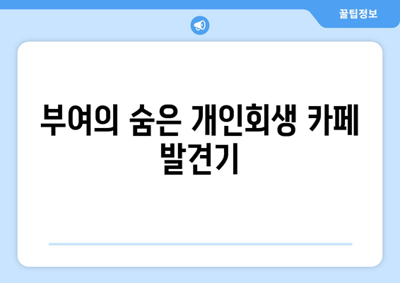 부여의 숨은 개인회생 카페 발견기