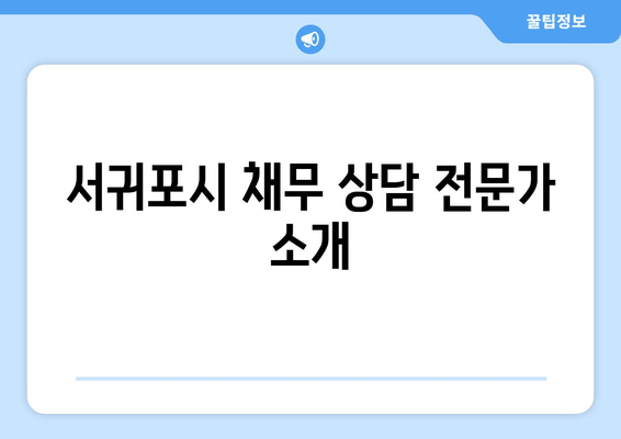 서귀포시 채무 상담 전문가 소개