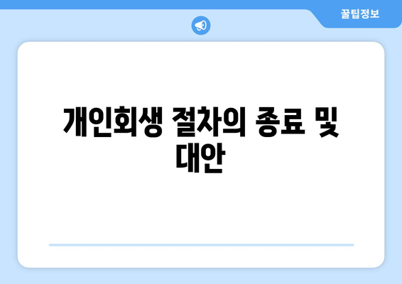 개인회생 절차의 종료 및 대안