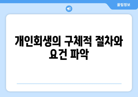 개인회생의 구체적 절차와 요건 파악