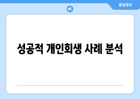 성공적 개인회생 사례 분석