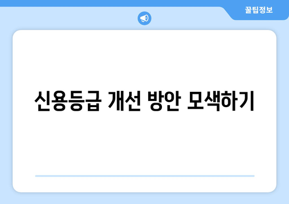 신용등급 개선 방안 모색하기