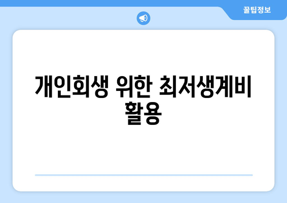 개인회생 위한 최저생계비 활용