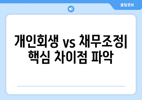 개인회생 vs 채무조정| 핵심 차이점 파악