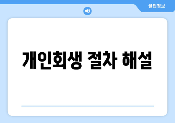 개인회생 절차 해설