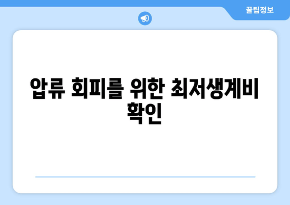 압류 회피를 위한 최저생계비 확인