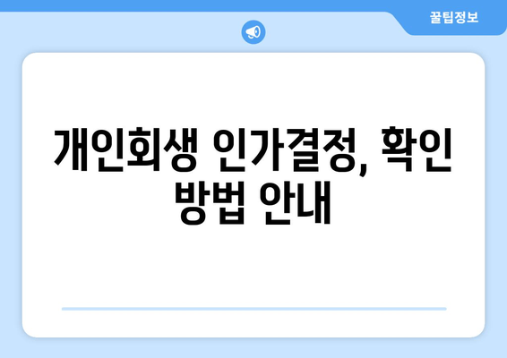 개인회생 인가결정, 확인 방법 안내