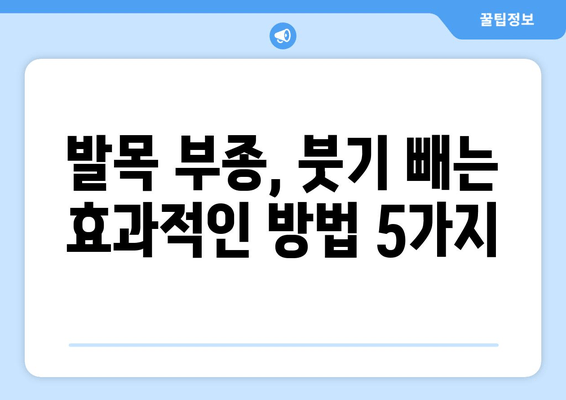 발목 부종, 이제는 안녕! | 발목 부을 때 겪는 고통 해소, 원인별 해결 솔루션