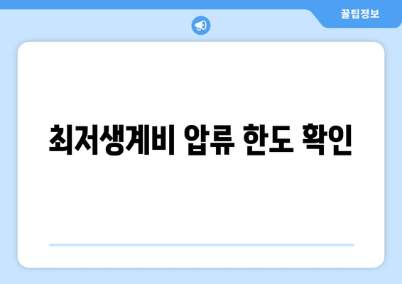 최저생계비 압류 한도 확인