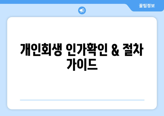 개인회생 인가확인 & 절차 가이드